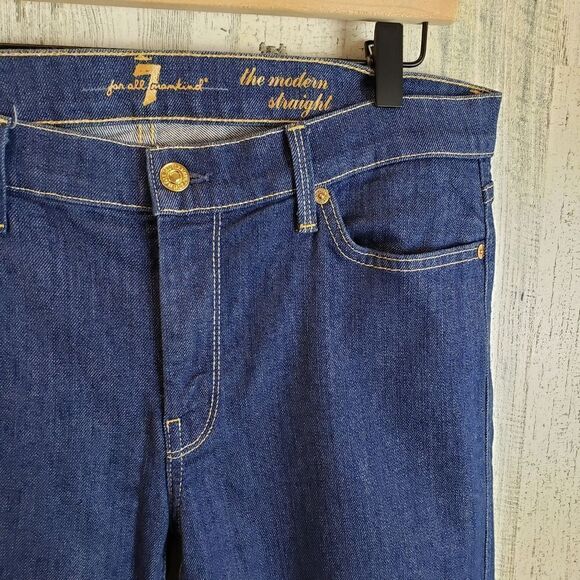 7FAM Modern Straight Leg Jeans Sz 31 - Picture 5 of 11